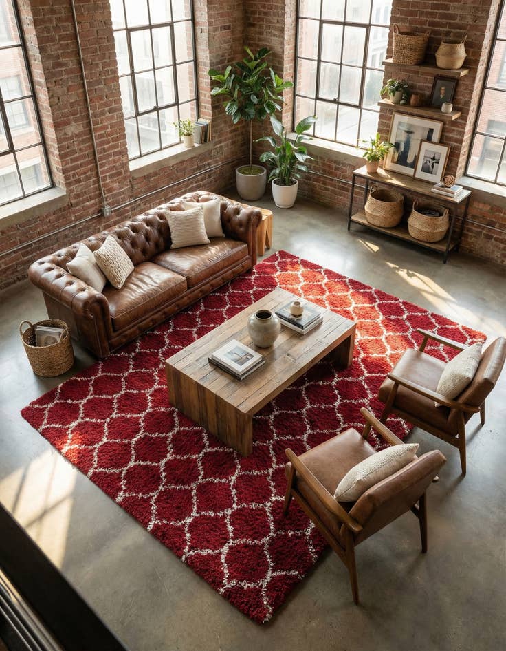 Detail image of 10' x 13' Trellis Shag Rug