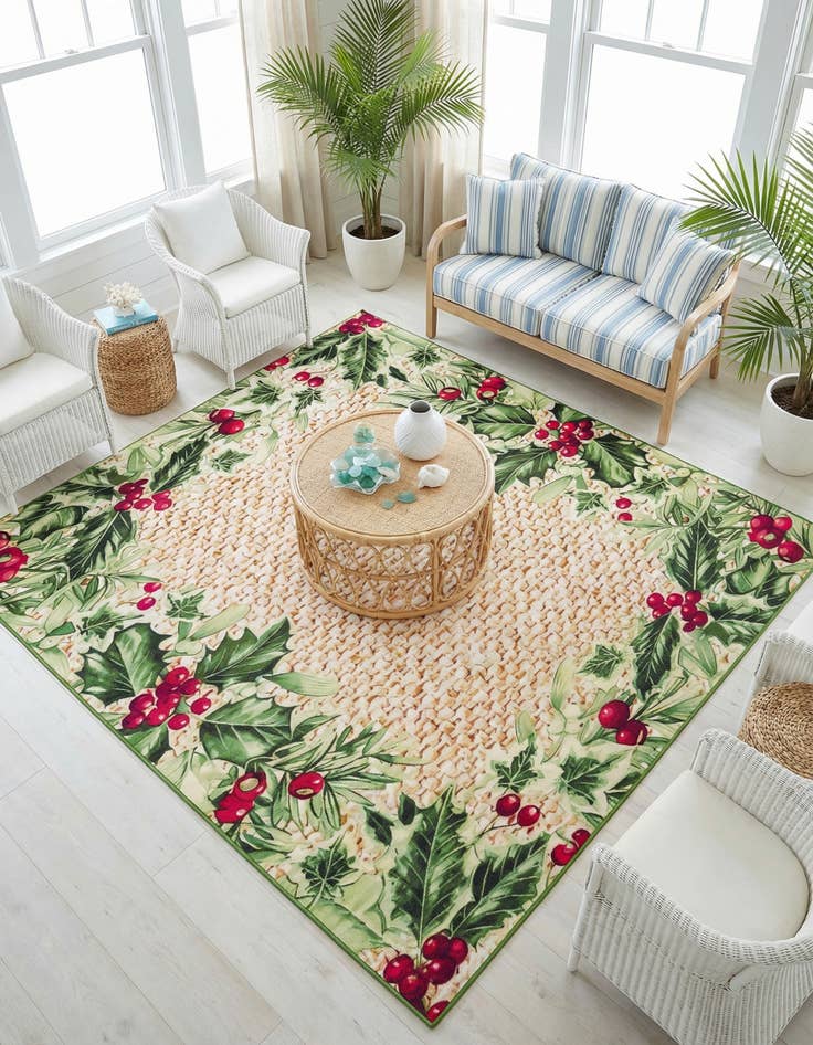 Detail image of 7' 10 x 7' 10 Washable Jill Zarin Caribbean Indoor / Outdoor Square Rug