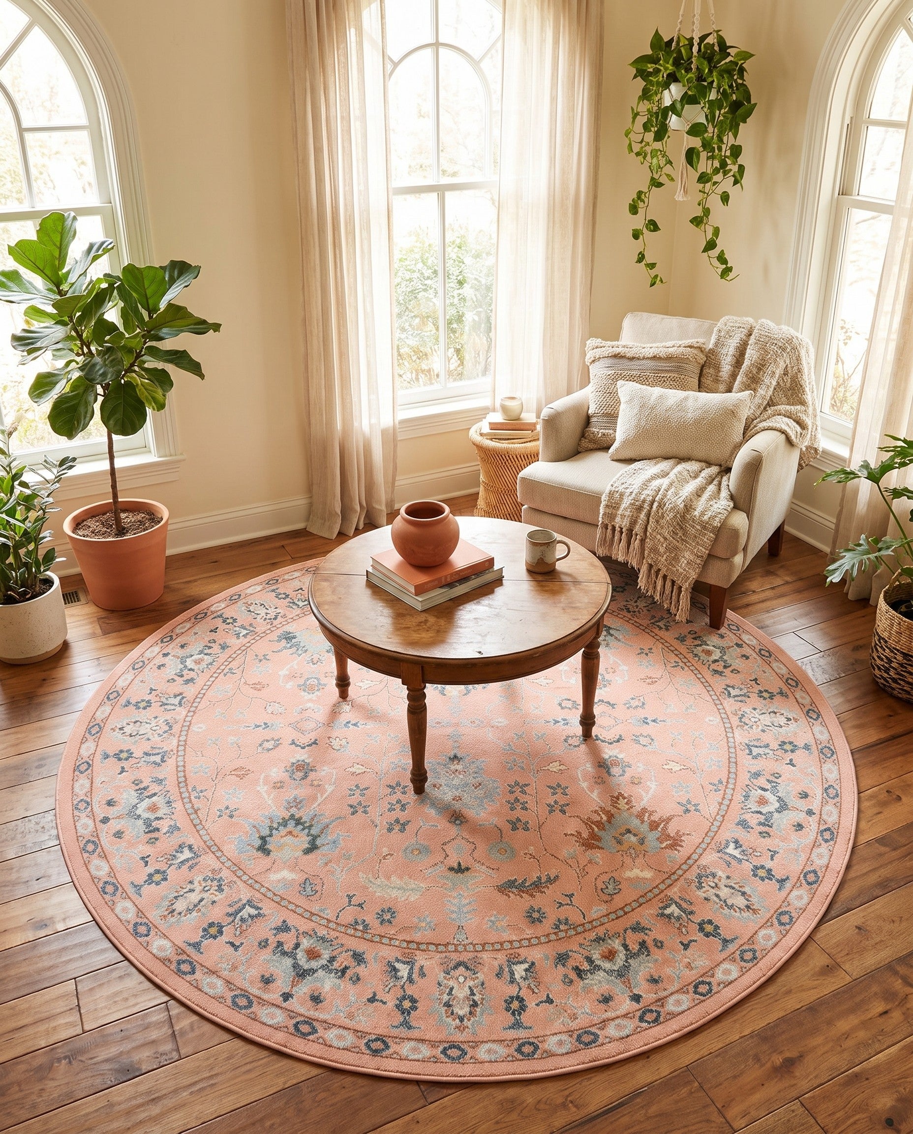 7' 10 x 7' 10 Kamala Washable Round Rug