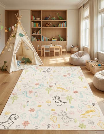 7' 10 x 10' Dinosaur Whimsy Kids Rug