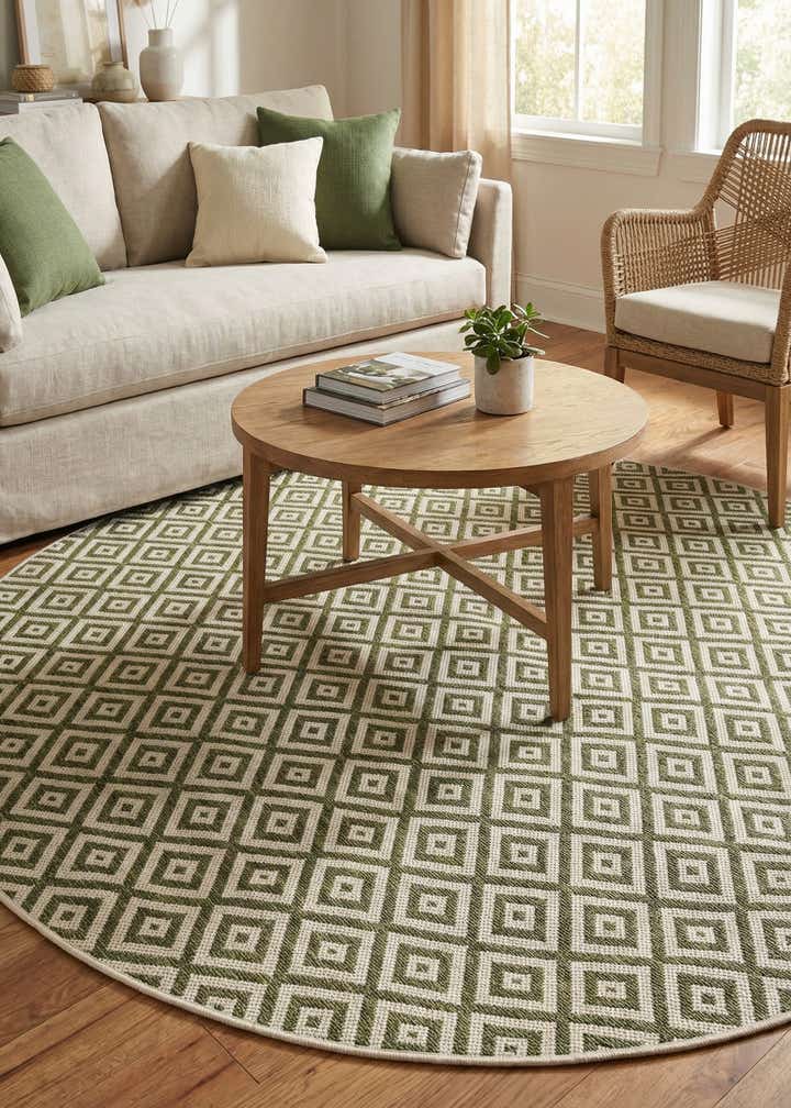6' 7 x 6' 7 Easy-Clean Jill Zarin Costa Rica Indoor / Outdoor Round Rug
