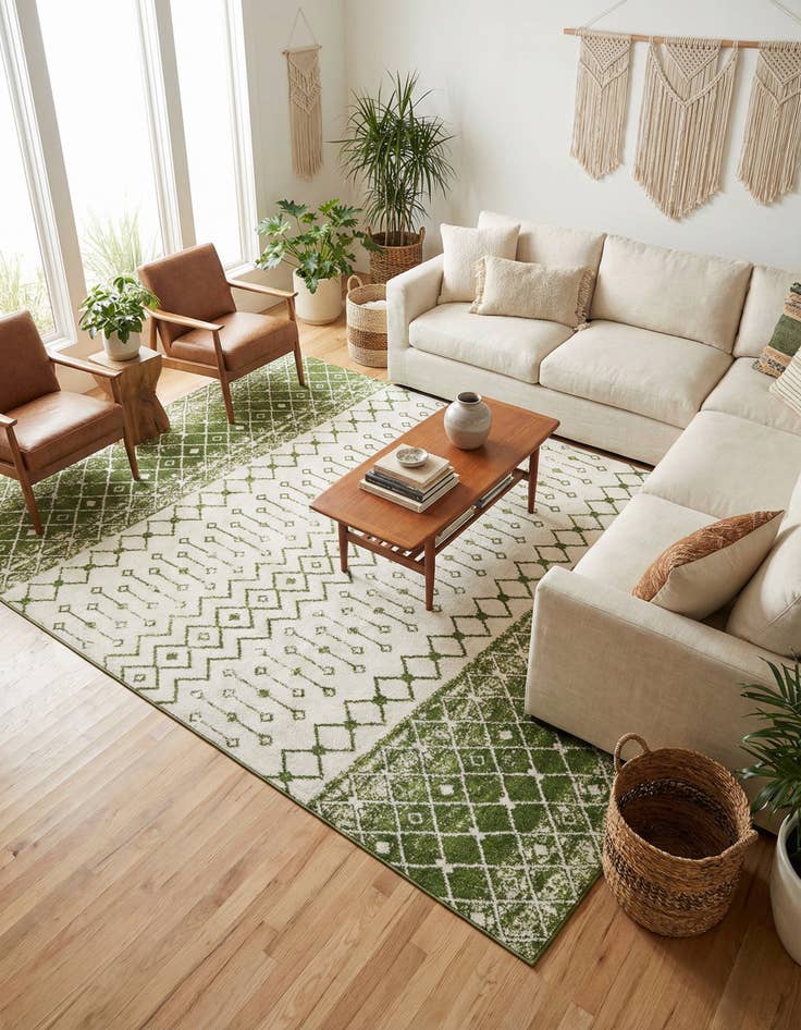 Detail image of 10' x 13' Moroccan Trellis Rug