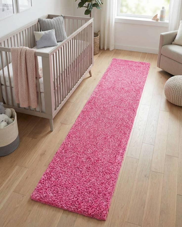 Detail image of 2' x 8' Solid Shag Runner Rug