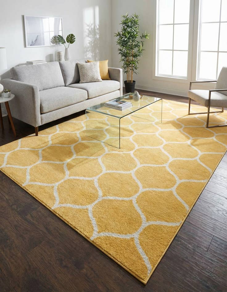 Detail image of 6' x 9' Lattice Frieze Rug