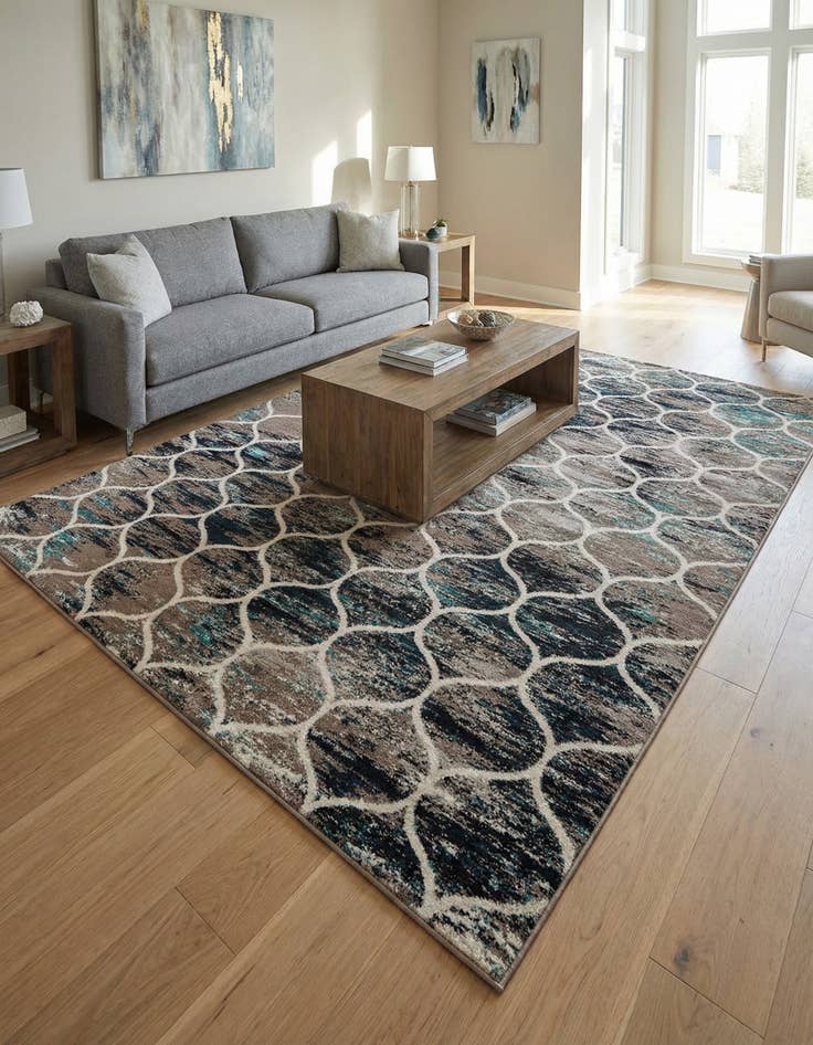 Detail image of 9' x 12' Lattice Frieze Rug