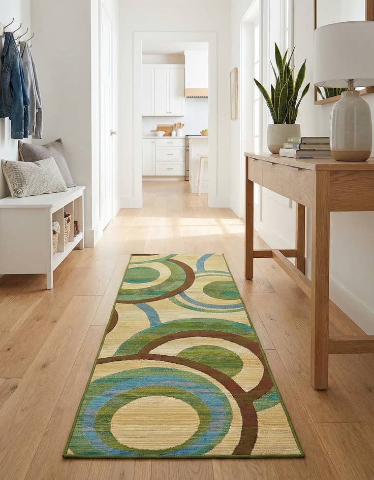 Detail image of 2' x 6' Easy-Clean Modern Indoor / Outdoor Runner Rug