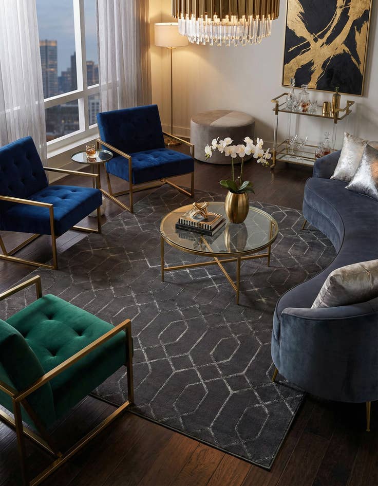 Detail image of 7' 10 x 10' Marilyn Monroe&trade; Glam Trellis Rug