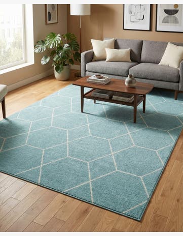 7' 10 x 11' Lattice Frieze Rug