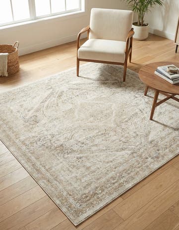 Beige Villa Square Rug