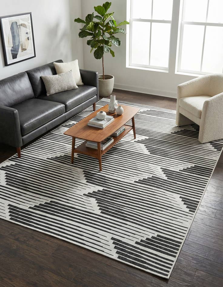 Detail image of 9' x 12'  Washable Modern Indoor / Outdoor Rug