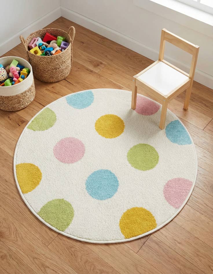Detail image of 3' 3 x 3' 3 Whimsy Kids Round Rug