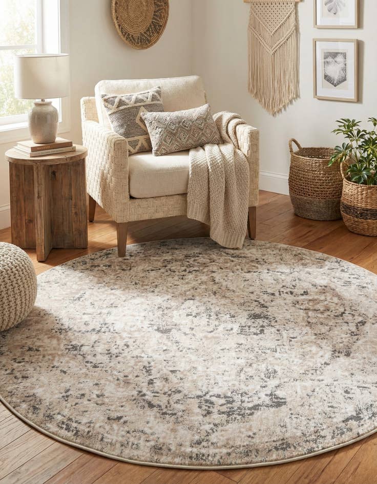 Detail image of 5' 3 x 5' 3 Oregon Round Rug