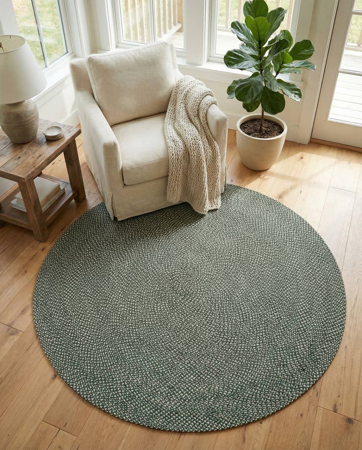 Detail image of 7' 10 x 7' 10 Handmade Tweed Braided Jute Round Rug