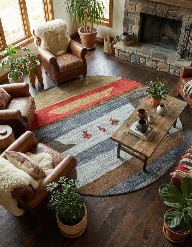 Detail image of 12' 2 x 12' 2 Kashkuli Gabbeh Round Rug