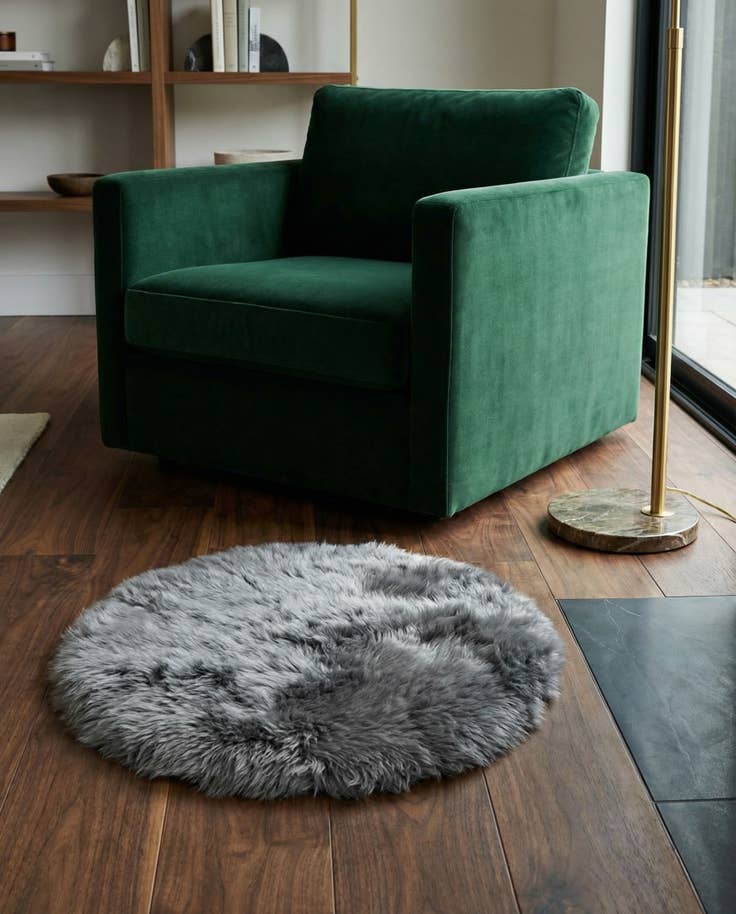 Detail image of 2' x 2' Sheepskin Round Rug