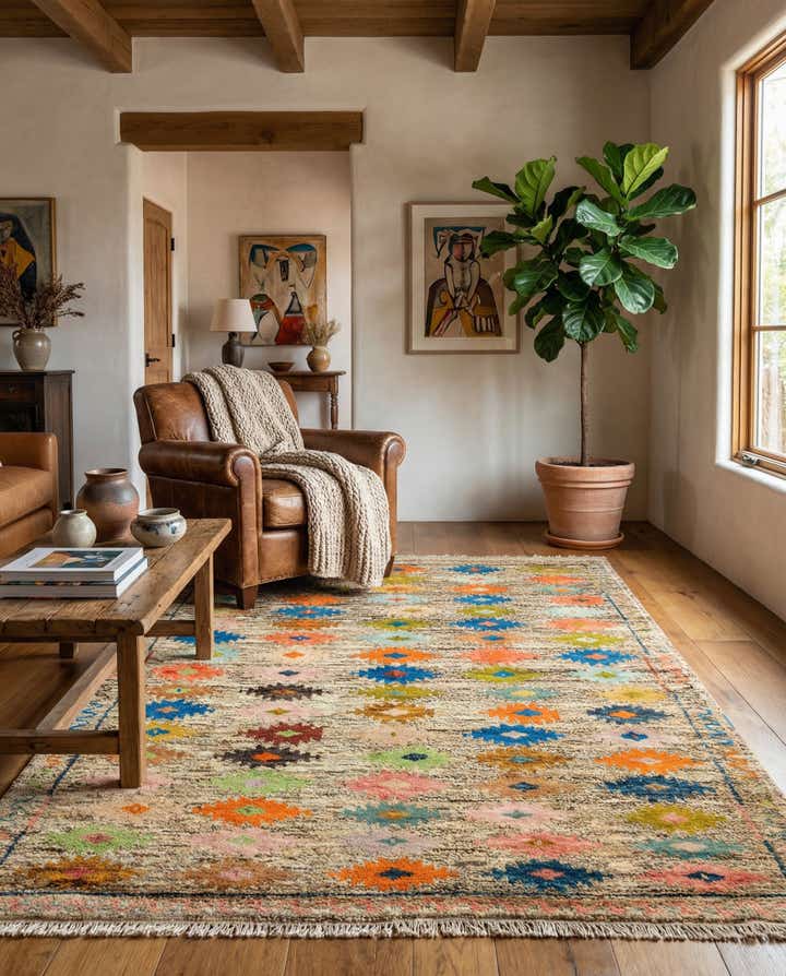 4' 6 x 6' 4 Hand Knotted Balouch Wool Rug