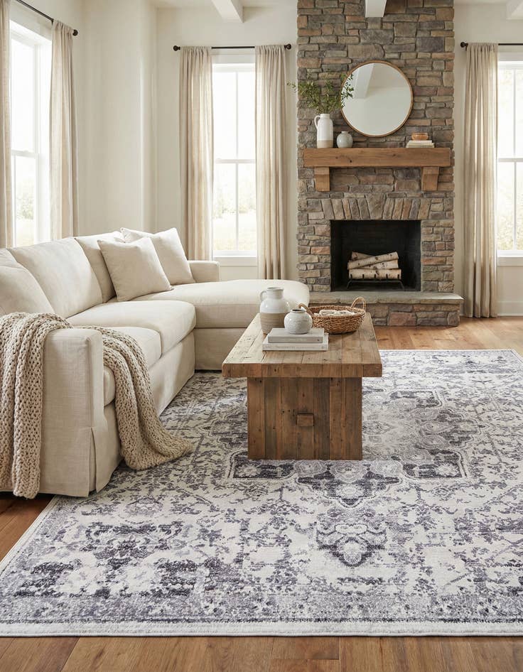 Detail image of 10' 6 x 10' 6  Washable Renaissance Square Rug