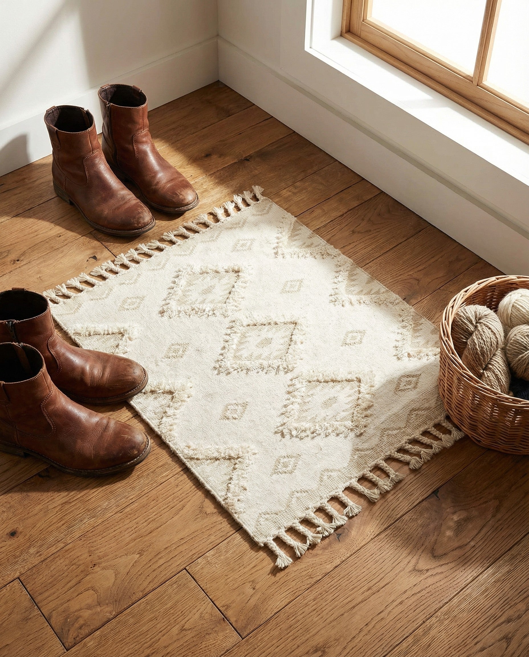1' 6 x 1' 6 Hand Woven Arizona Wool Sample Rug