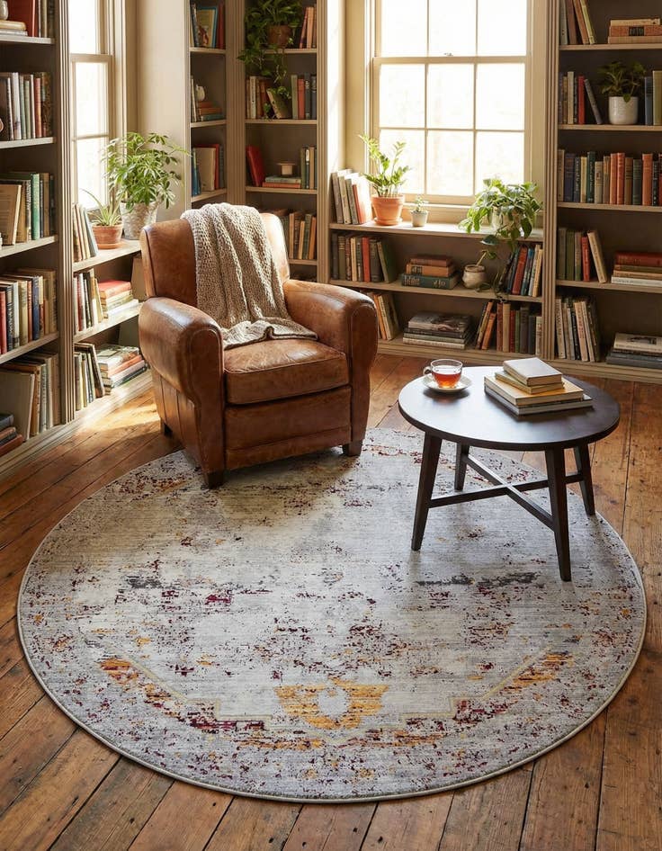 Detail image of 8' x 8' Aqua Round Rug