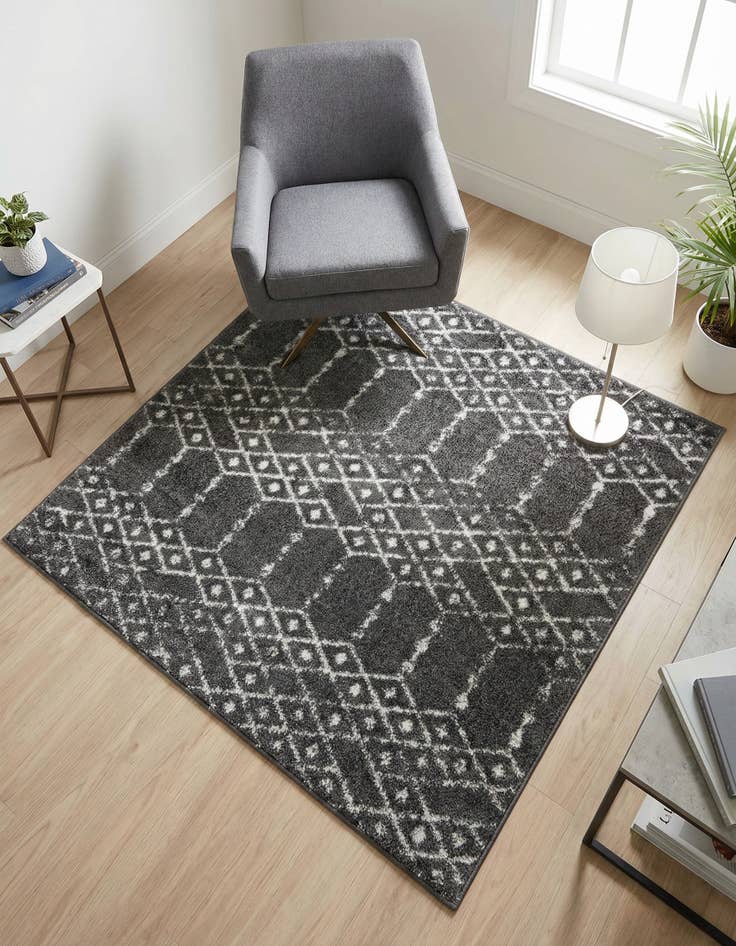 Detail image of 4' x 4' Paxon Trellis Square Rug