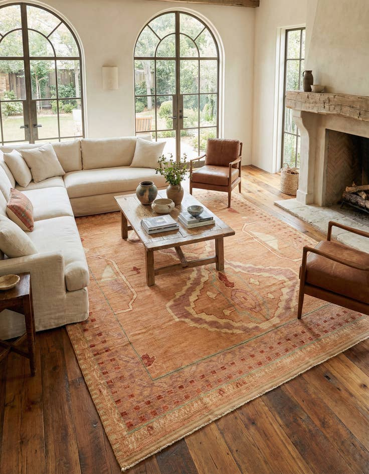 Detail image of 12' 3 x 15' 3 Hand Knotted Oushak Wool Rug