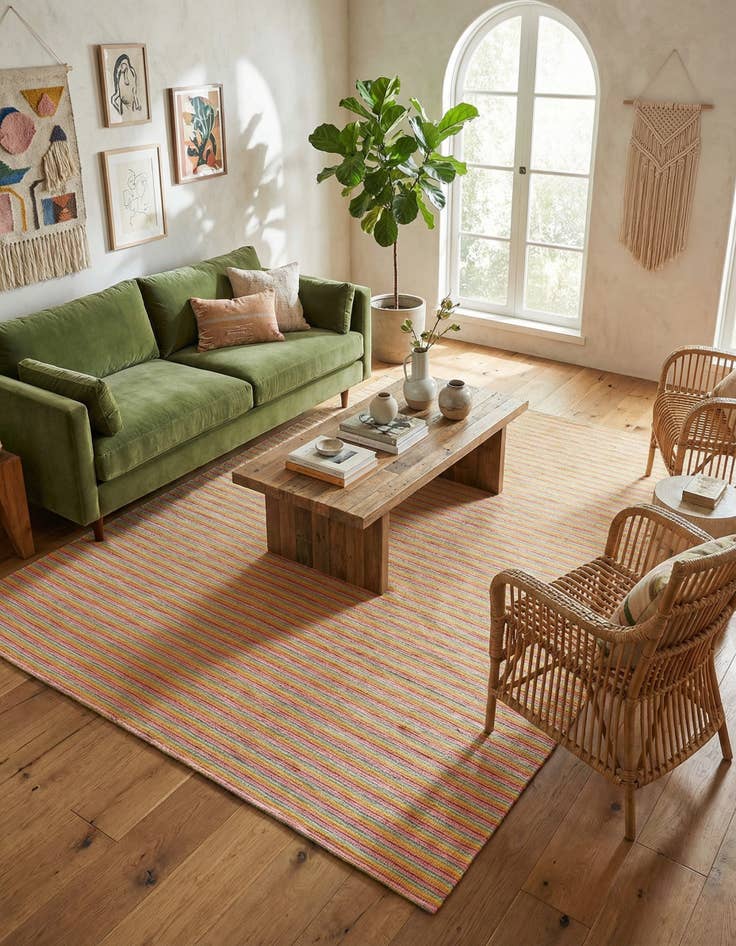 Detail image of  9' x 12'  Hand Woven Happy Rugs Happy Home Wool