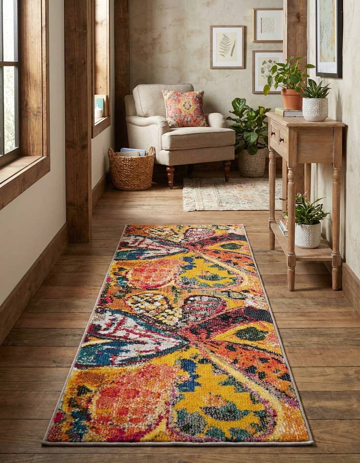 Detail image of 2' x 6'  Washable Haerfest Runner Rug