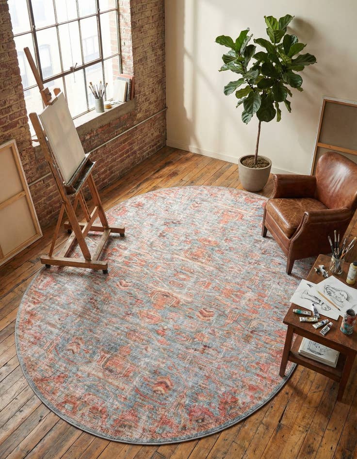 Detail image of 7' 10 x 10'  Washable Nostalgia Oval Rug