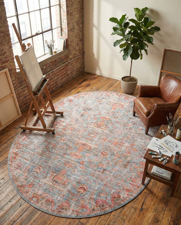 Detail image of 7' 10 x 10' Washable Nostalgia Oval Rug