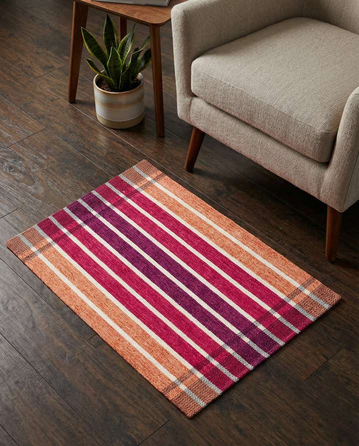 1' 10 x 2' 10 Flatweave Cotton Dhurrie Rug