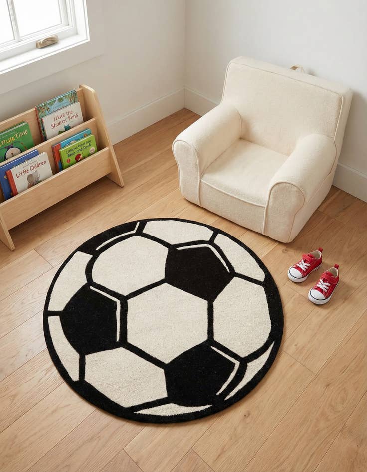 Detail image of 3' 1 x 3' 1 Playtime Kids Wool Freeform Rug
