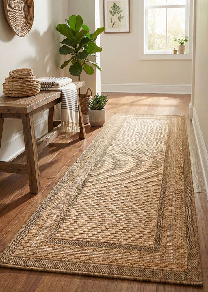 2' 2 x 6' Easy-Clean Border Indoor / Outdoor Runner Rug