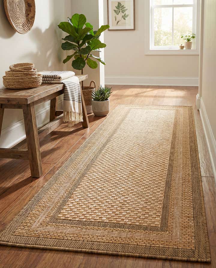 2' 2 x 6' Easy-Clean Border Indoor / Outdoor Runner Rug