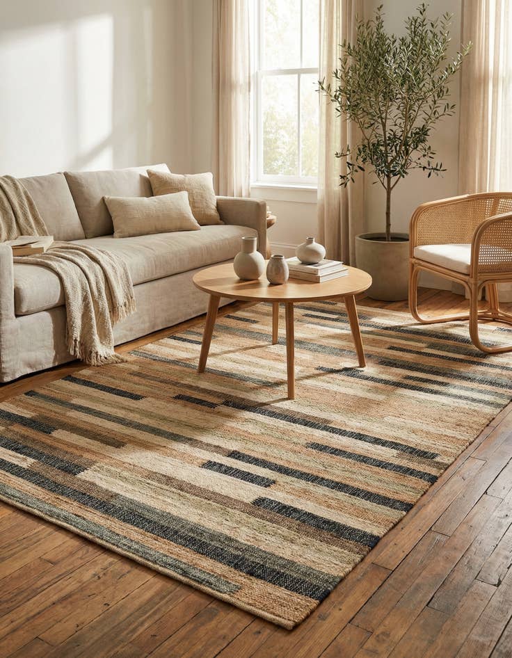 Detail image of 5' 1 x 8'  Hand Woven Kala Handwoven Jute Rug