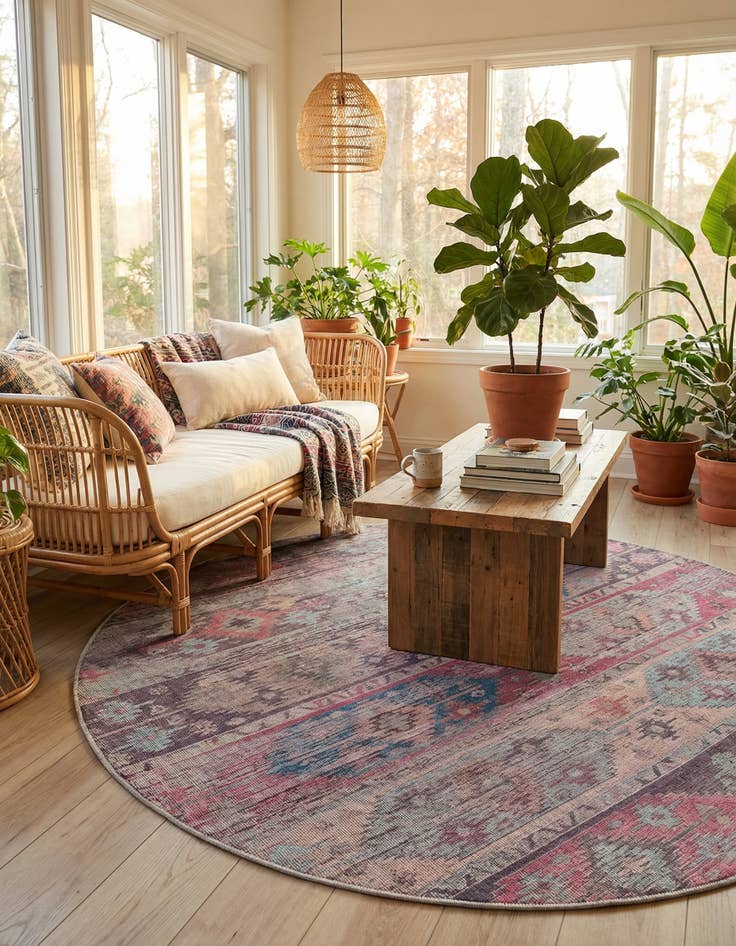 Detail image of 7' 10 x 7' 10  Washable Sisu Round Rug