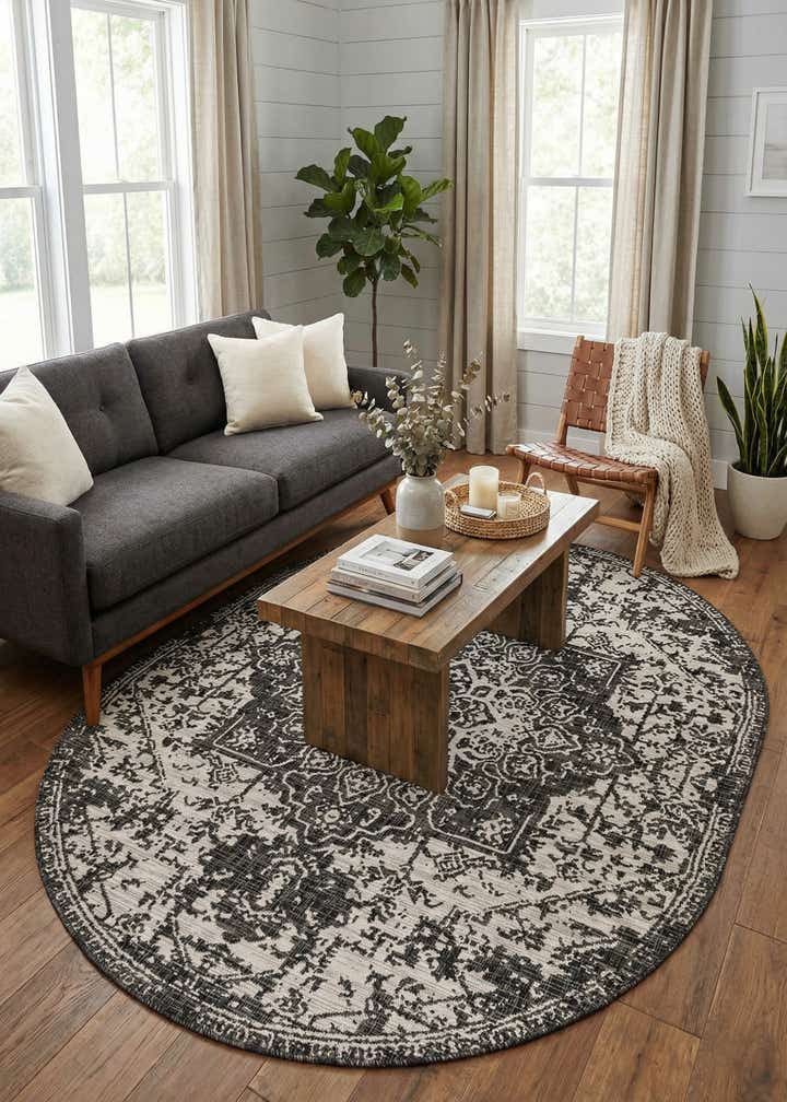 7' 10 x 10' Easy-Clean Jill Zarin Dubai Indoor / Outdoor Oval Rug