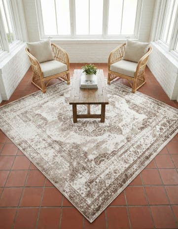 Beige Monte Carlo Square Rug
