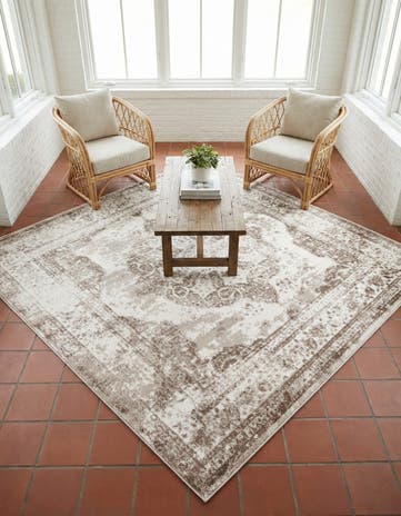 Beige Monte Carlo Square Rug