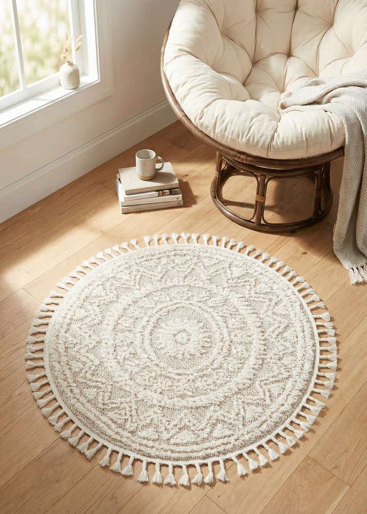 3' 3 x 3' 3 Boho Round Rug