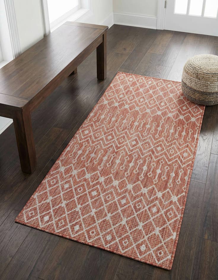 Detail image of 3' x 5' 3 Washable Lattice Indoor / Outdoor Rug