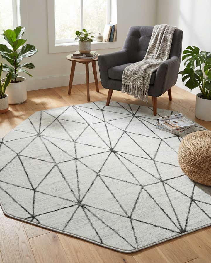 5' 3 x 5' 3 Lattice Trellis Octagon Rug