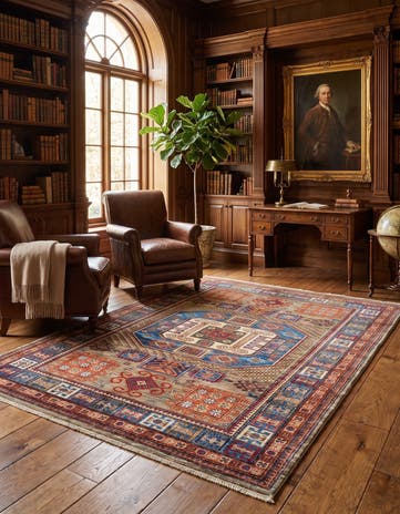 4' 11 x 6' 8 Hand Knotted Kazak Rug