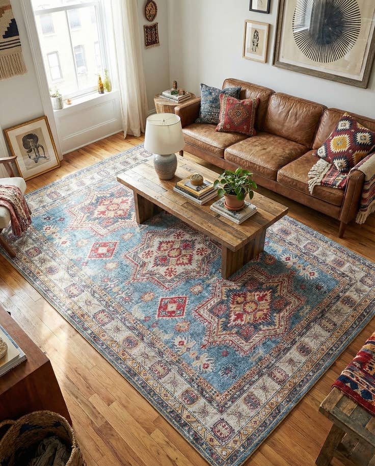 Detail image of 6' 1 x 9' Washable Timeless Rug