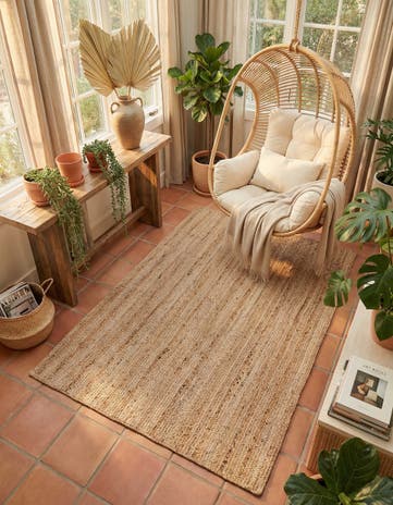 5' 1 x 8' Handmade Braided Jute Rug