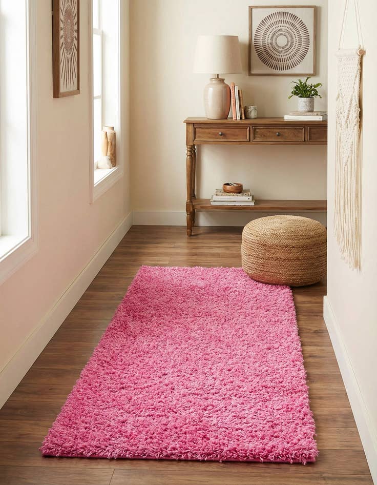 Detail image of 2' x 4' Solid Shag Runner Rug