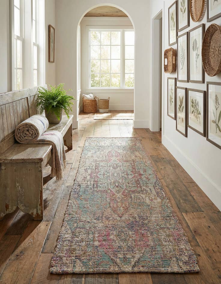 Detail image of 2' 2 x 8' Chenille Jute Runner Rug