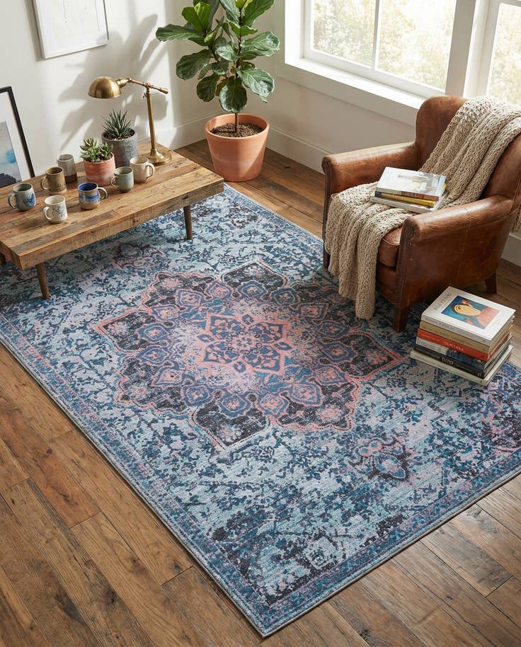 Detail image of 5' 3 x 8' Washable Francesca Rug