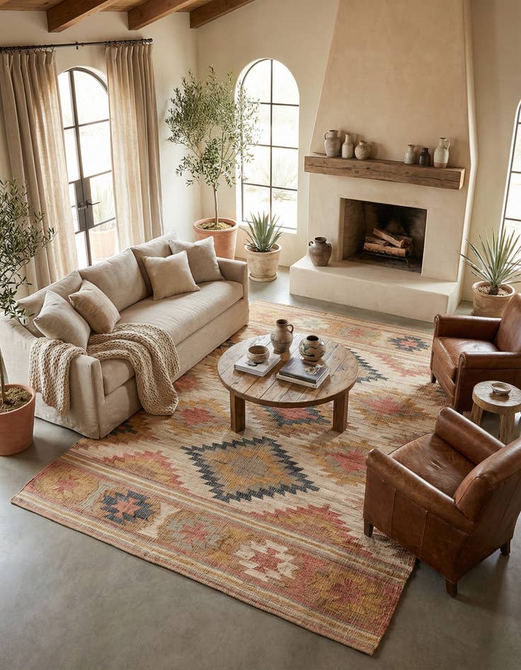 Detail image of 9' x 12'  Hand Woven Kilim Jute Rug