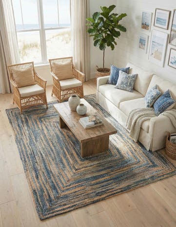 9' x 12' Handmade Braided Chindi Rug