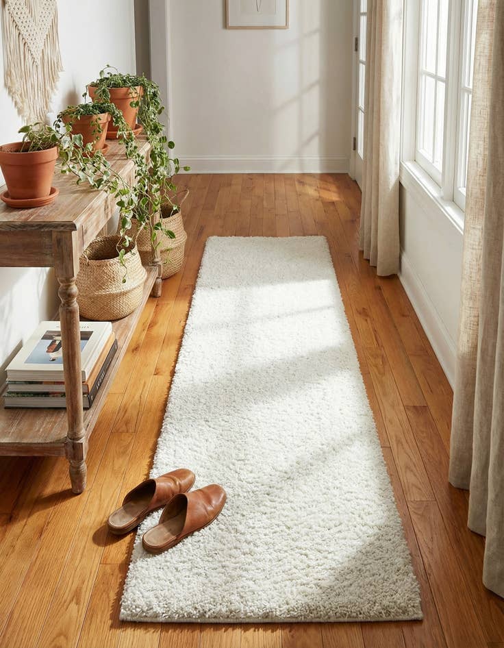 Detail image of  2' x 6' 7 Soft Solid Shag Runner Rug